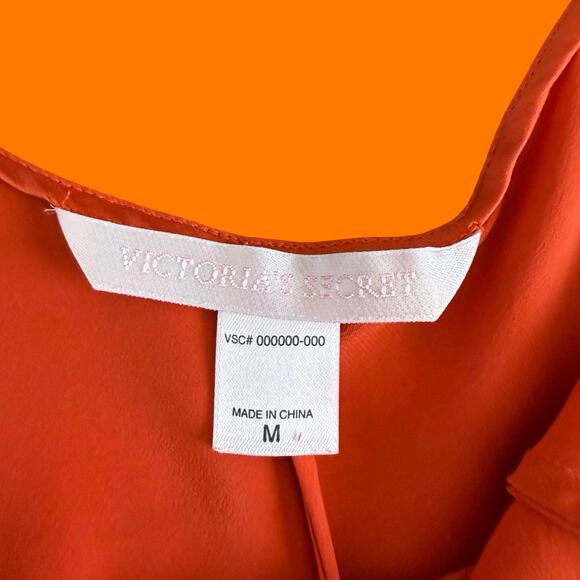 00's vintage orange 100% silk y2k slip dress MEDIUM victoria's secret - Picture 4 of 7